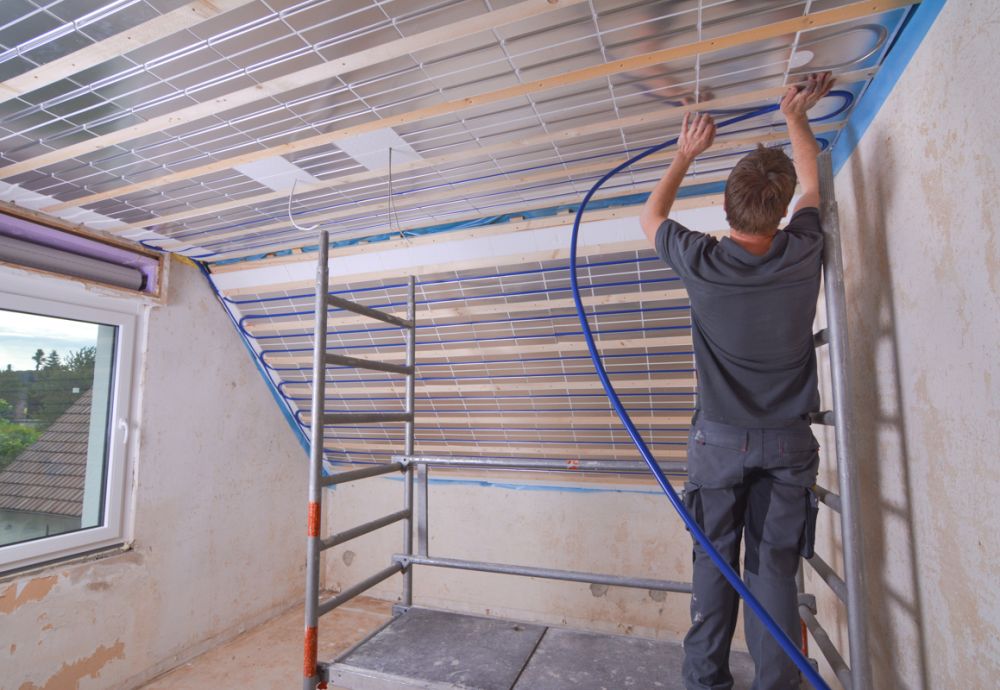 The Omega pipe channels hold the pipe to the ceiling