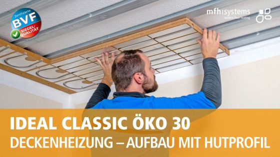IDEAL CLASSIC ECO 30: Ugradnja kao stropno grijanje / Konstrukcija s klobučastim profilom